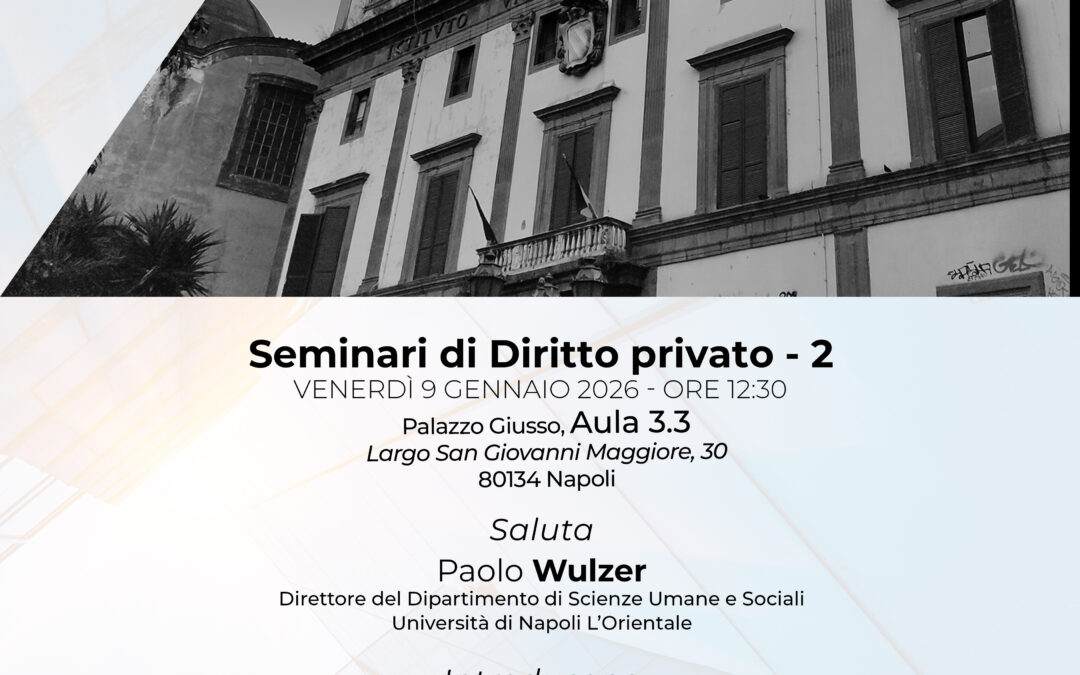Francesco Randazzo (Università degli Studi di Perugia), Dalla proprietà socialista alla “proprietà sostenibile”: evoluzione del Codice civile in Russia (1922-2025), Università di Napoli “L’Orientale”, Palazzo Giusso, 8 gennaio 2026 – Francesco Randazzo (Perugia University), From “Socialist property” to sustainable property: Civil code developments in Russia (1922-2025), University of Naples “L’Orientale”, Palazzo Giusso, January 8th, 2026